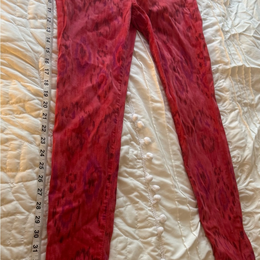 Joe’s Jeans Red Ikat Skinny Ankle Jeans Geranium Tribal Print Size 30 - Picture 7 of 10
